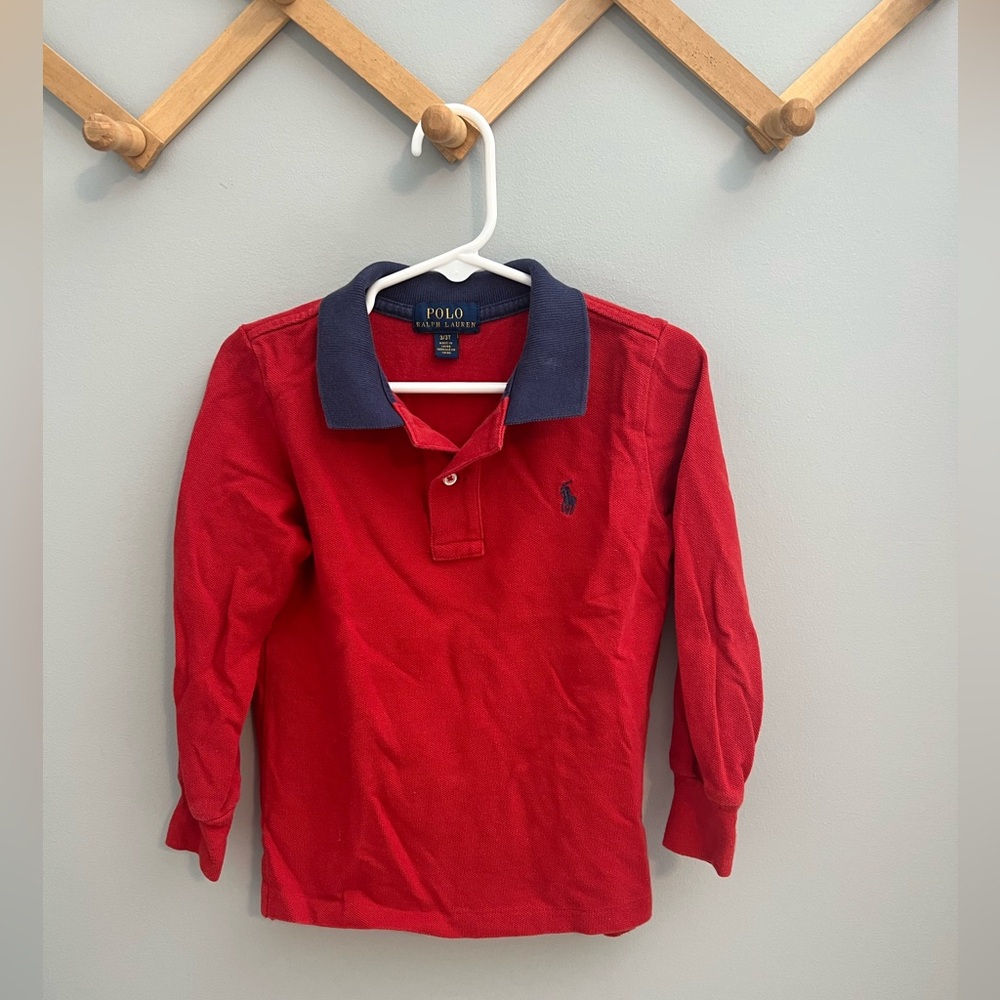 Red Ralph lauren long sleeve polo